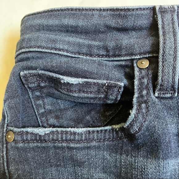 Joe’s High Rise Skinny Ankle Jeans. “Shark Bite” Hem. Size 27. Dark Blue. - Picture 9 of 10